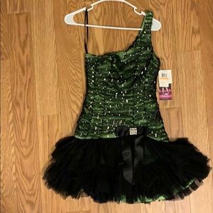 Blondie Nites Green/Black Cocktail Dress Short